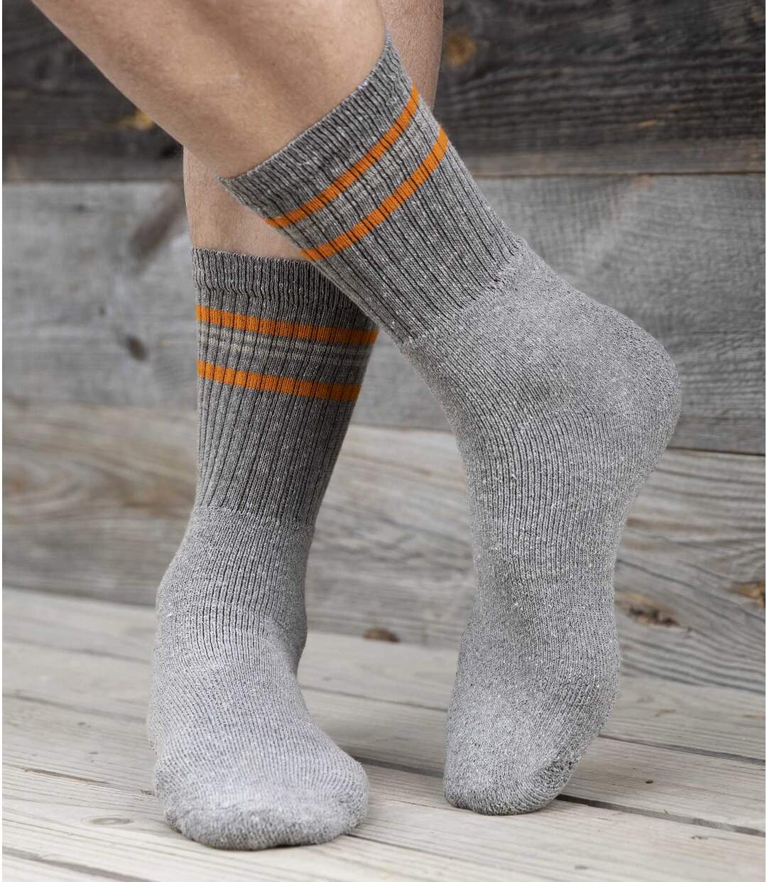 Pack of 5 Pairs of Men's Sports Socks - Black Grey-2