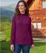 Pack of 2 Women's Funnel Neck Tops - Plum Pink