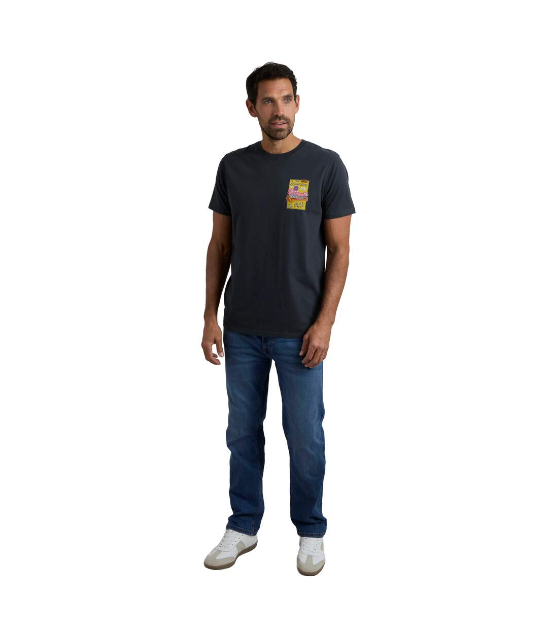Mens shrimpsons back print t-shirt navy Weird Fish-4