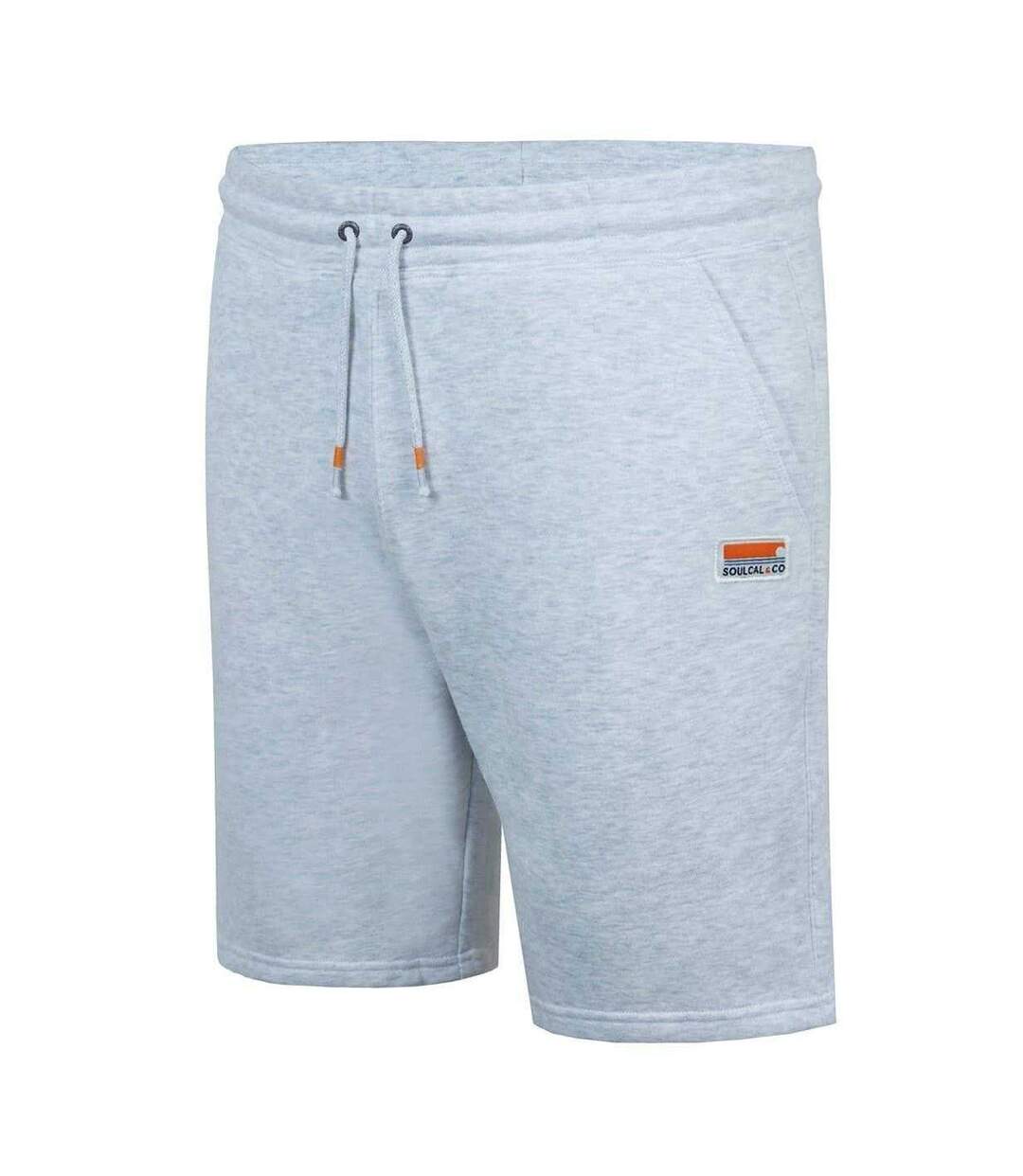 Mens Cotton Blend Sweat Shorts Ice Marl Marl SoulCal-4