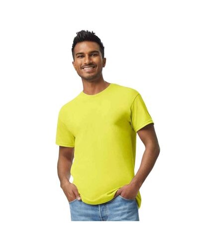 Mens heavy cotton t-shirt safety green Gildan