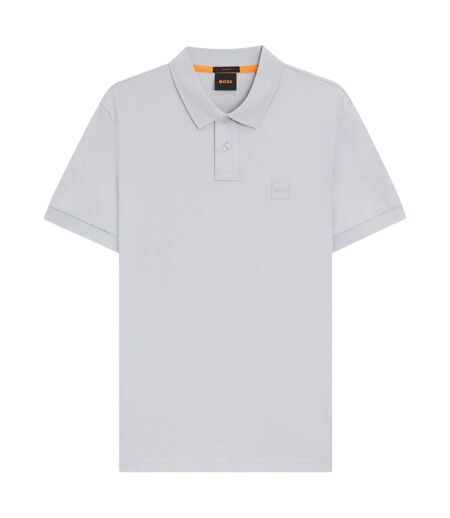 Polo Motif/style Logo Rectangulaire Passenger Homme Gris Clair Boss