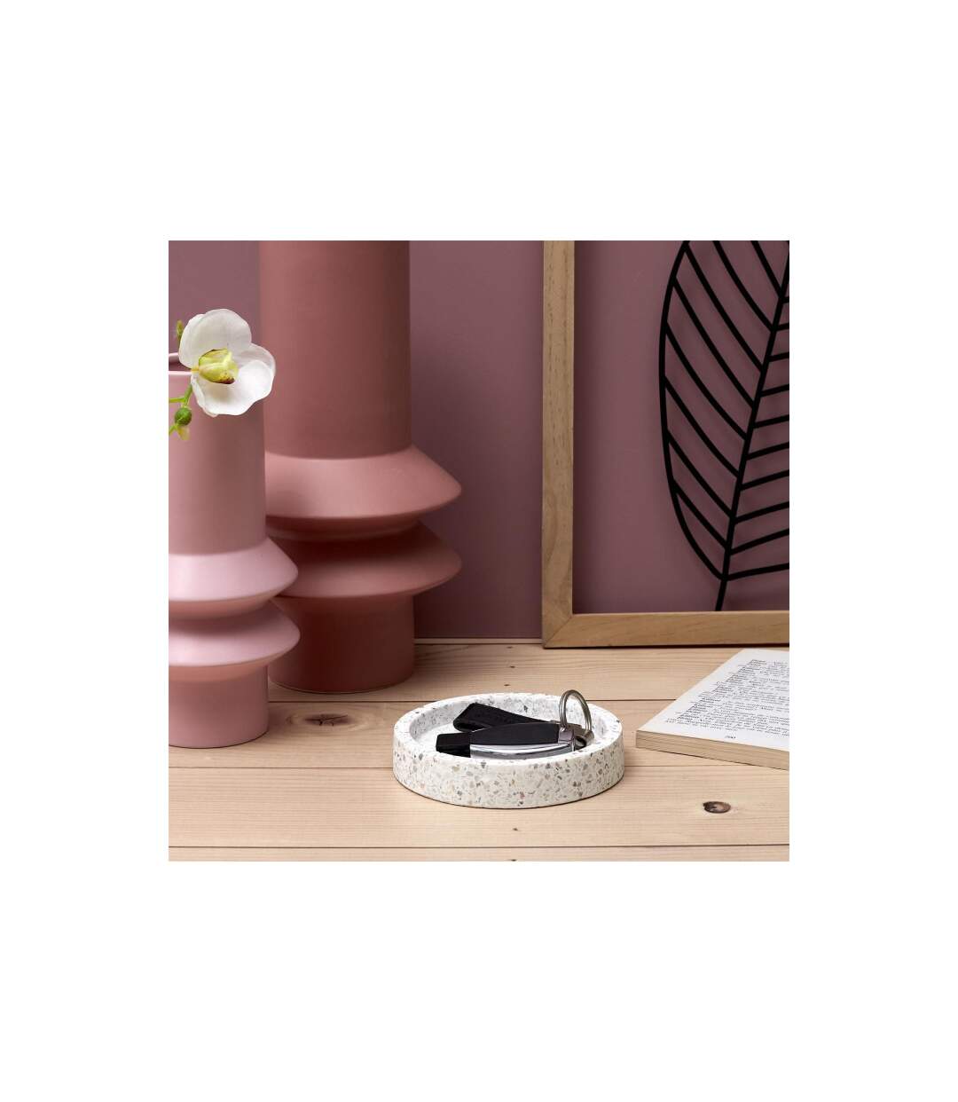 Vide-Poche en Ciment Terrazzo 12m Blanc-3