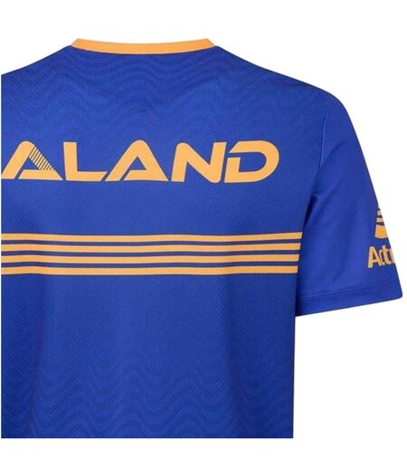 Mens 2025 Macron Training T-shirt Blue Yellow Parramatta Eels