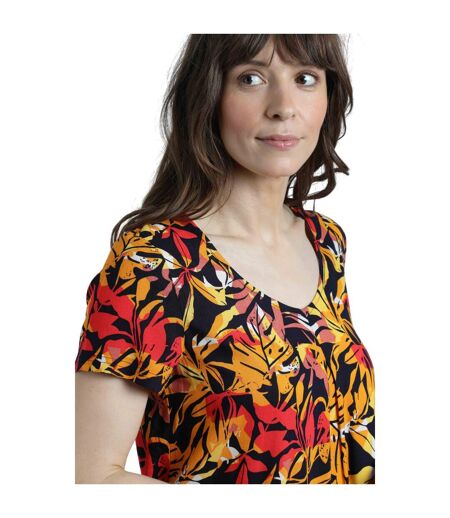 Womens/ladies nuri printed eco liva tunic caramel Weird Fish