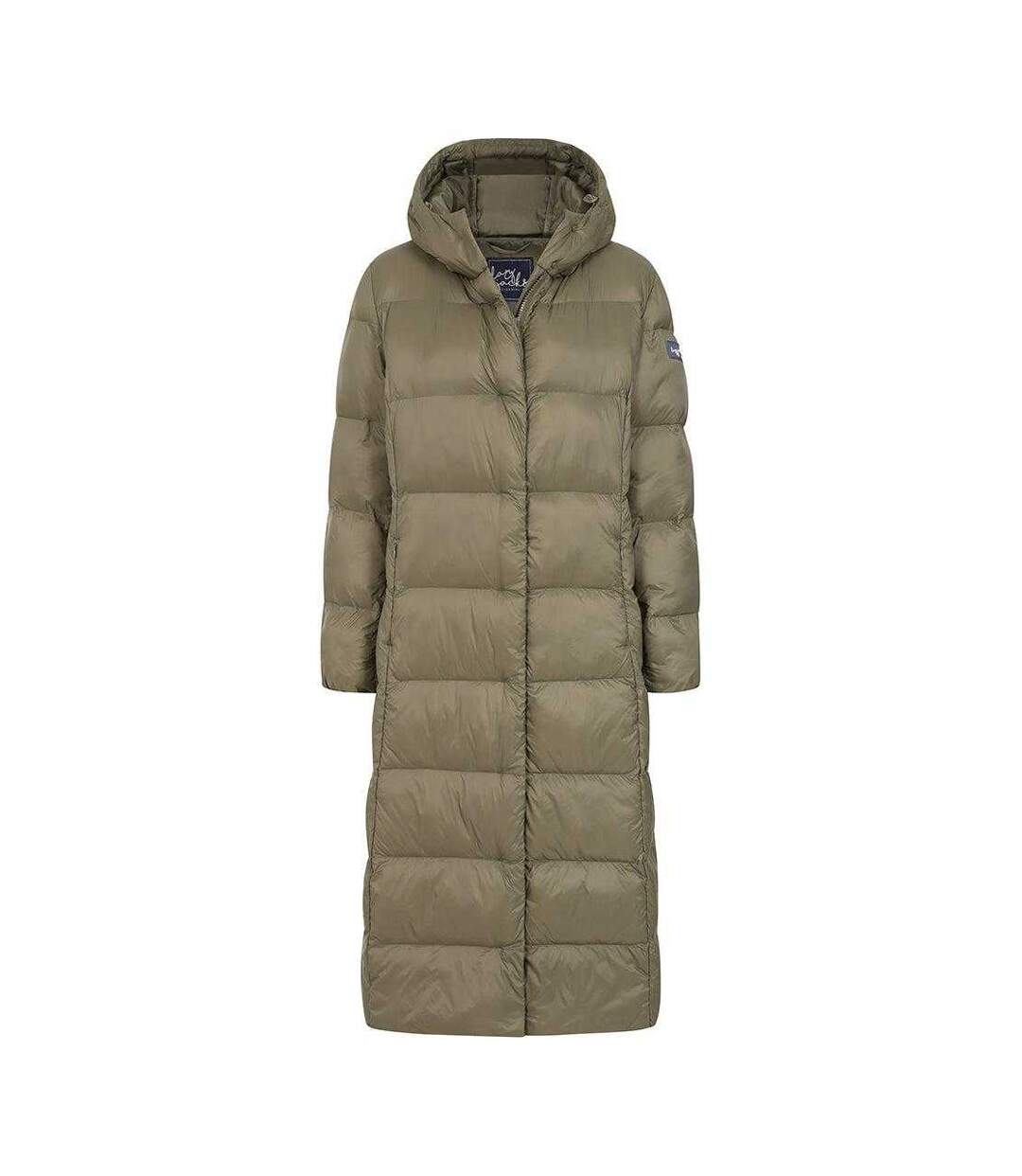 Womens/ladies Long Puffer Jacket Khaki Lazy Jacks-2