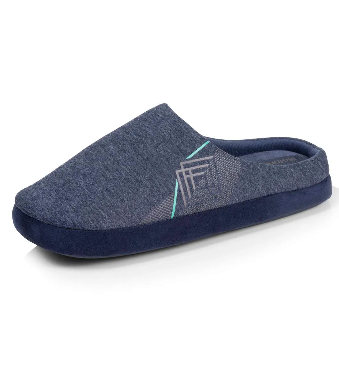 Isotoner Chaussons extra-light Mules homme jersey, semelle gomme antidérapante-1