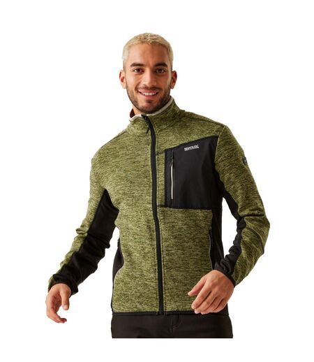 Mens Baslinn Marl Full Zip Fleece Jacket Nephrite Green Black Regatta