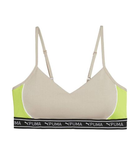 Brassière beige/jaune fluo femme puma move strong - l