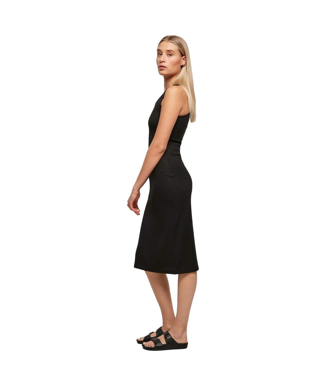 Robe Mi-longue Femme Noir Urban Classics-4