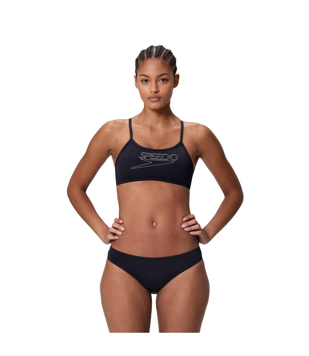 Maillot De Bain 2 Pièces Motif/style Logo Femme Noir Speedo-4