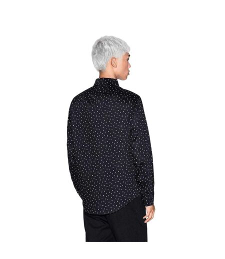 Mens Polka Dot Long-sleeved Shirt Black Armani Exchange