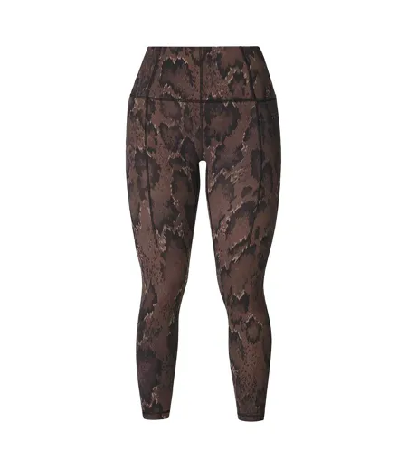 Legging 7/8 Yoga Motif/style Imprimé Serpent Femme Marron Sweaty Betty
