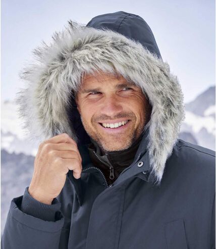 Bunda Extrémna zima s kapucňou s imitáciou kožušiny