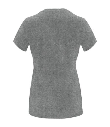 Womens/ladies capri short-sleeved t-shirt grey marl Roly