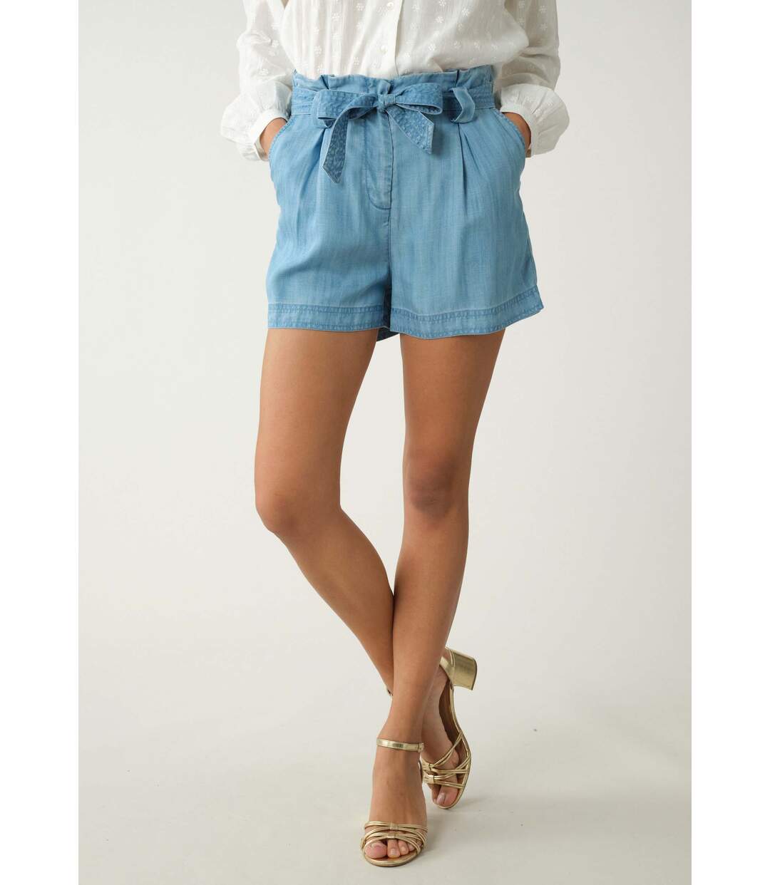 Short court en chambray pour femme SUVI-1