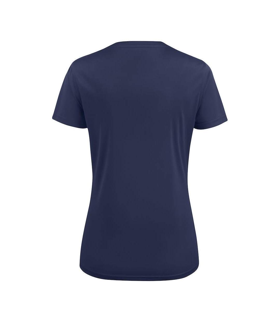 Womens/ladies Run T-shirt Navy Printer RED-2