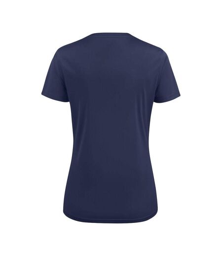 Womens/ladies Run T-shirt Navy Printer RED