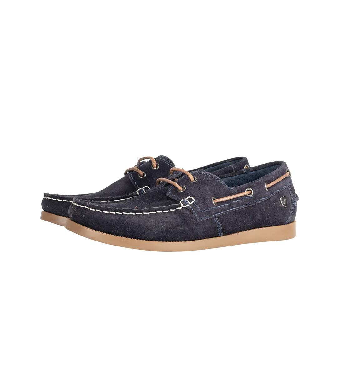 Womens/ladies savona calf suede deck shoes navy Hy-2