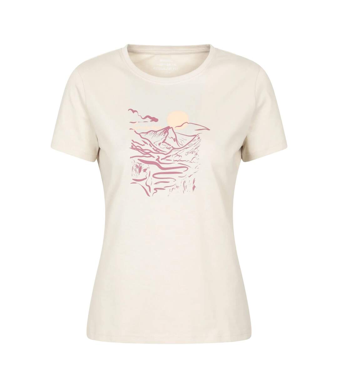 Womens/ladies Snowdon Mountain Relaxed Fit T-shirt Beige Mountain Warehouse-1