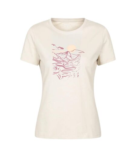 Womens/ladies Snowdon Mountain Relaxed Fit T-shirt Beige Mountain Warehouse