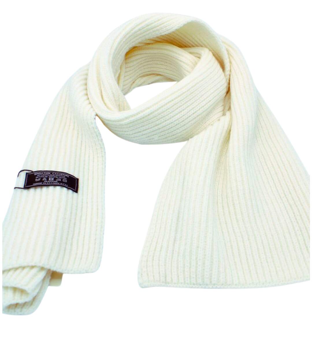 Echarpe homme classique - Couleur écru - Effet cachemire-1