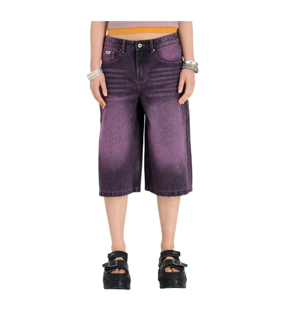 Womens/ladies Denim Shorts Lilac The Ragged Priest-1
