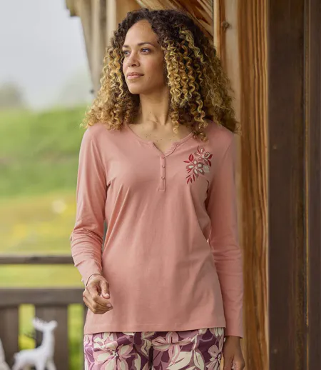 Le Pyjama d'Été Pantalon Imprimé Fleuri