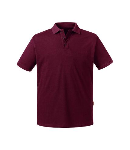 Russell Mens Pure Organic Polo (Burgundy)