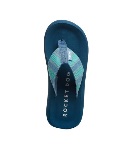 Womens/ladies spotlight rome flip flops blue Rocket Dog