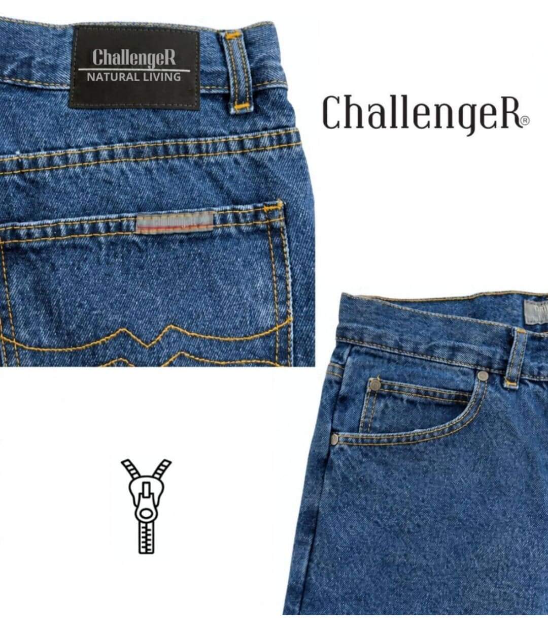 CHALLENGER FALCONE1 — Jean 5 poches bleu stone 100% coton : la toile robuste au style authentique-4