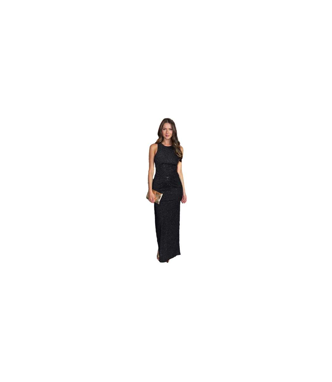 Robe Moulante Motif/style Scintillant Femme Noir AX Paris-1