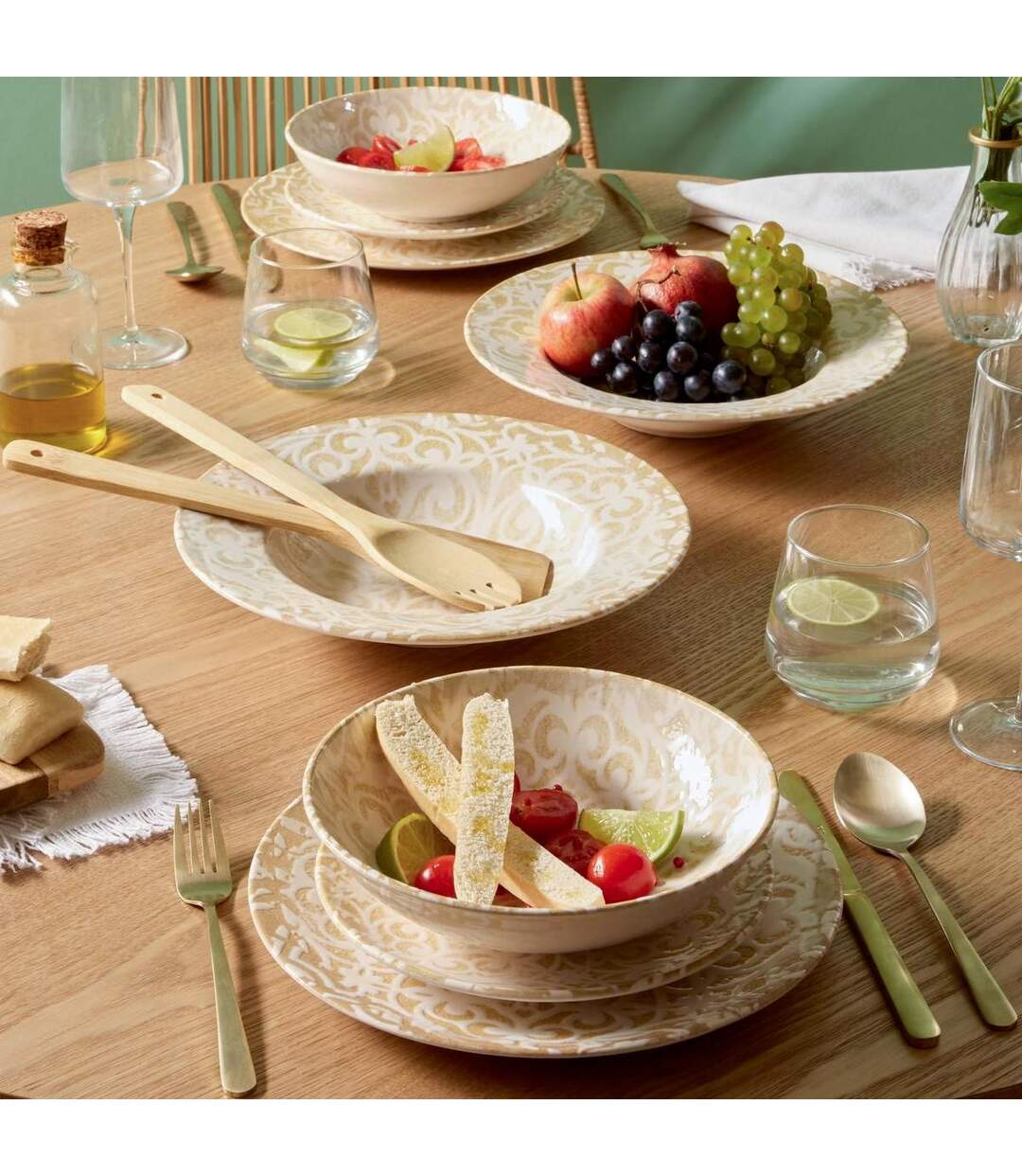 Lot de 6 Assiettes Creuses Anna 20cm Crème-3