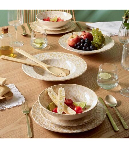 Lot de 6 Assiettes Creuses Anna 20cm Crème