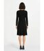 Robe unie courte col V en maille côtelée-2