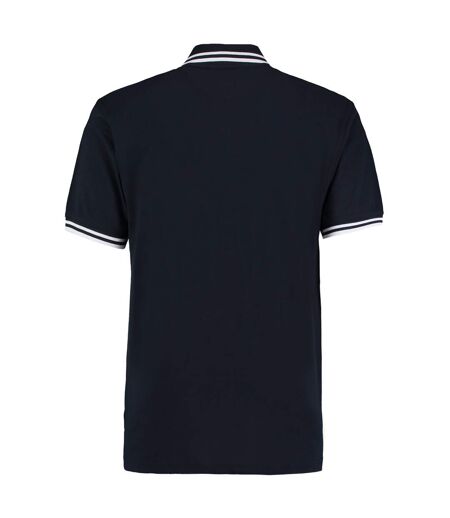 Polo à manches courtes  pour homme bleu marine/blanc Kustom Kit