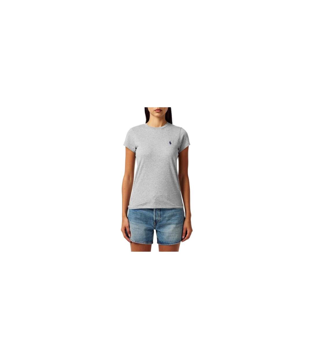 Womens/ladies Jersey T-shirt Heather Grey Ralph Lauren-1