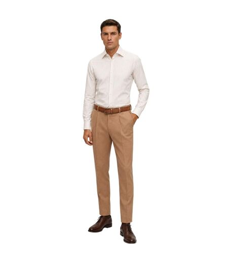 Chemise Manches Longues Motif/style À Rayures Homme Beige Boss