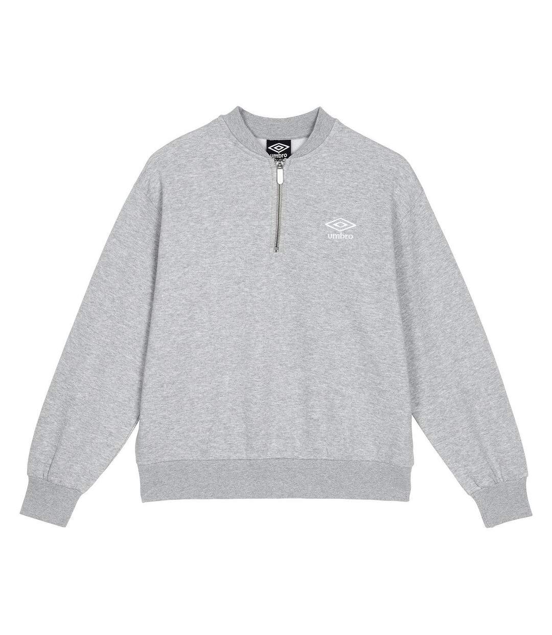 Umbro Womens/Ladies Core Half Zip Sweatshirt (Grey Marl/White)