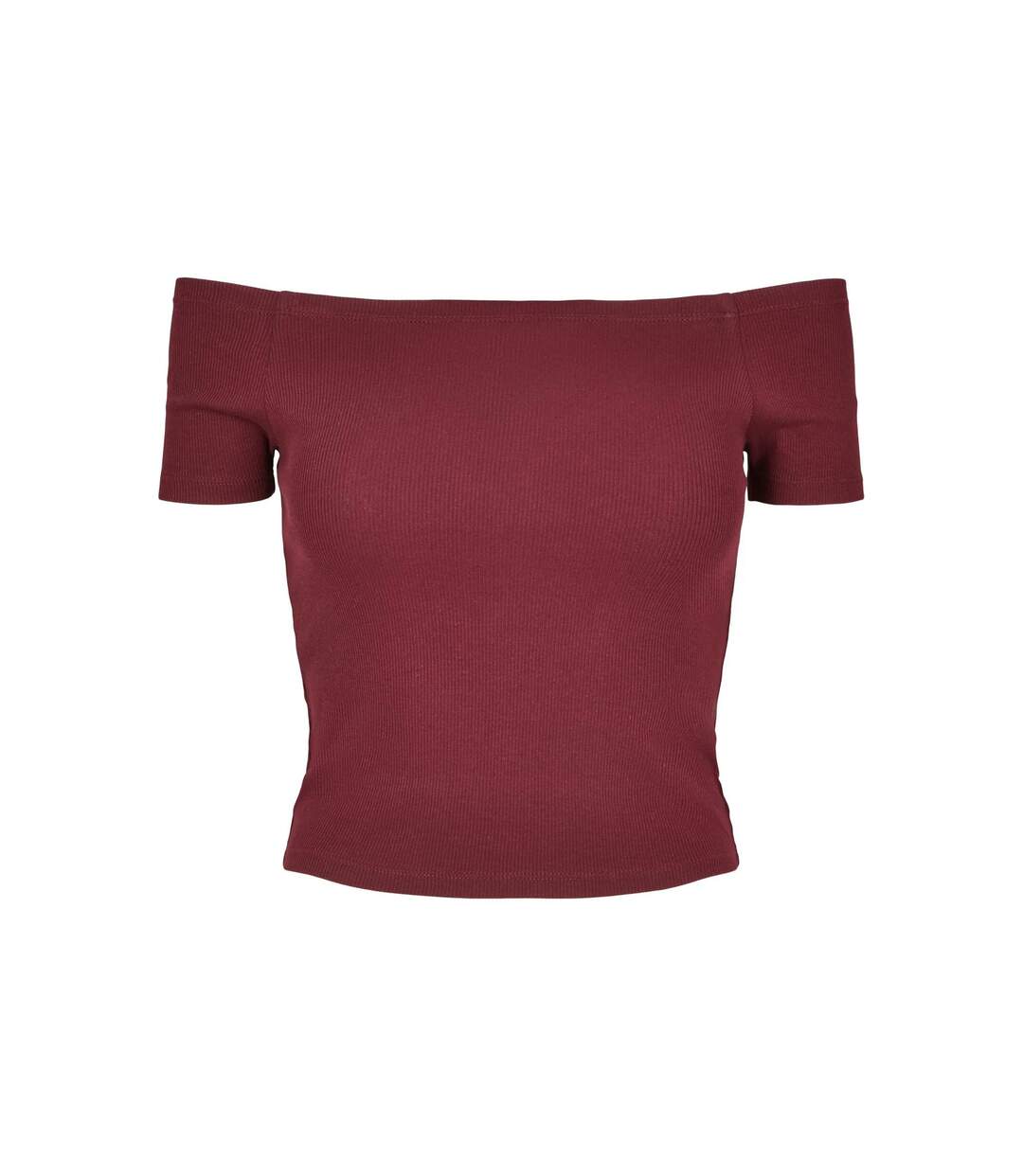 T-shirt Motif/style Côtelé Femme Bordeaux Urban Classics-1