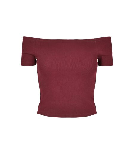T-shirt Motif/style Côtelé Femme Bordeaux Urban Classics