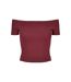 T-shirt Motif/style Côtelé Femme Bordeaux Urban Classics-1