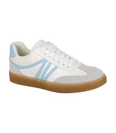 Womens/ladies reda trainers sky blue/white grain Cipriata
