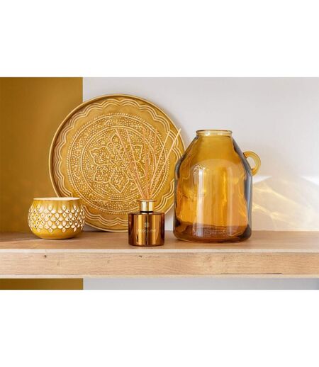 Vase Anse en Verre Bouteille 25cm Ocre