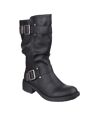Rocket Dog Womens/Ladies Trumble Faux Leather Biker Boots (Black) - UTFS5658