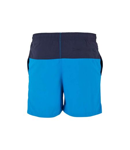 Short De Bain Motif/style Bloc Homme Bleu Marine Turquoise Vif Urban Classics