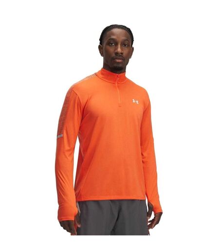 Mens Technical Long-sleeved Running Sweatshirt Orange Under Armour