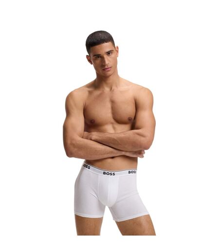 Pack Of 3  Mens Logo Boxer Briefs  White Boss