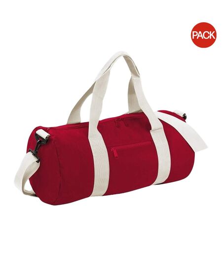 Lot de 2  Sac de voyage 20 litres taille unique rouge/blanc cassé Bagbase