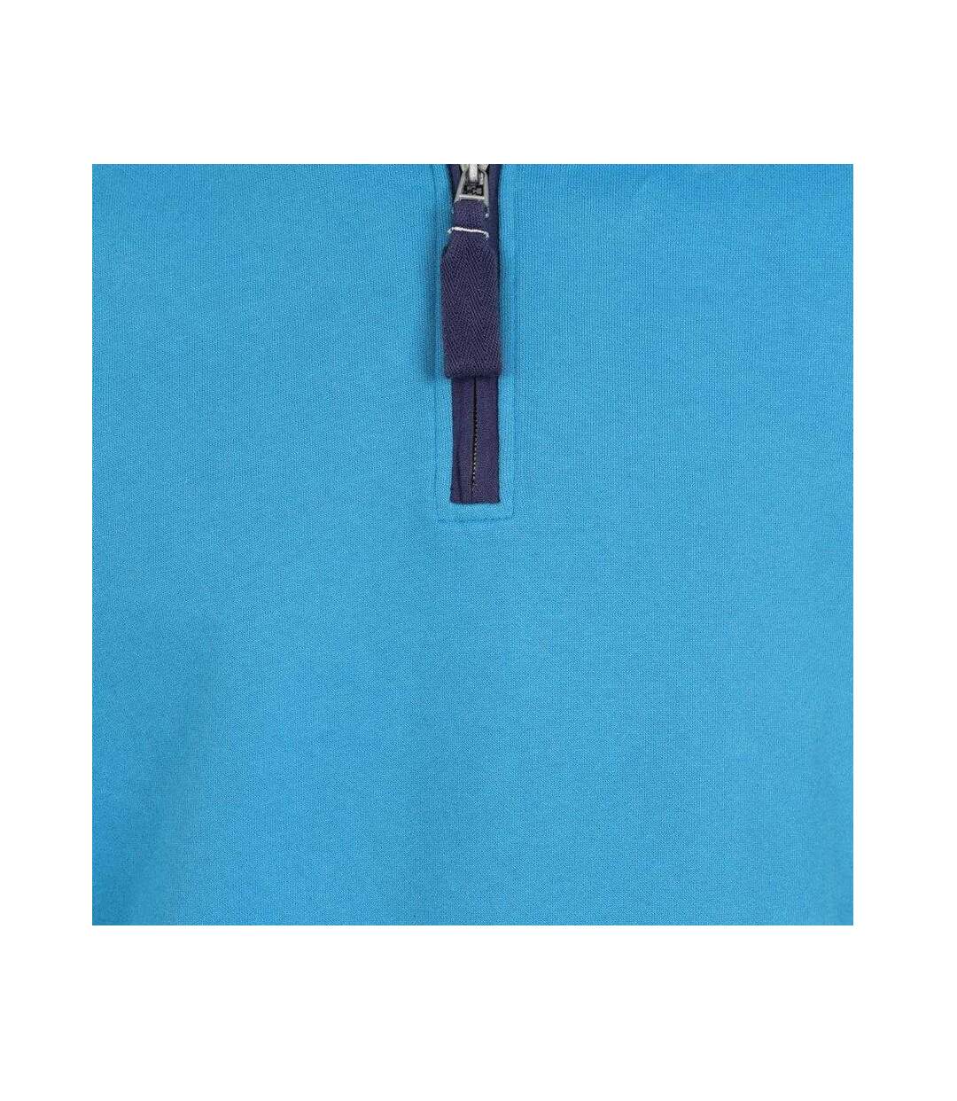 Womens/ladies Soft Touch Quarter Zip Sweatshirt Turquoise Lazy Jacks-4